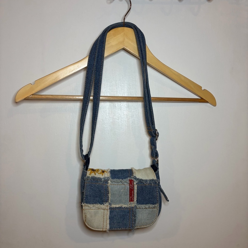 Denim Blues Vintage Patchwork Y2K Crossbody.